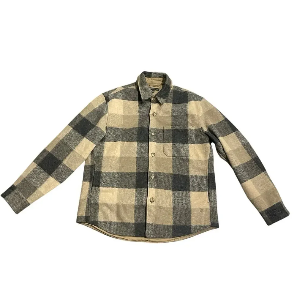 Banana Republic Button Up Long Sleeve Plaid Heavyweight Shirt Jacket Heritage
